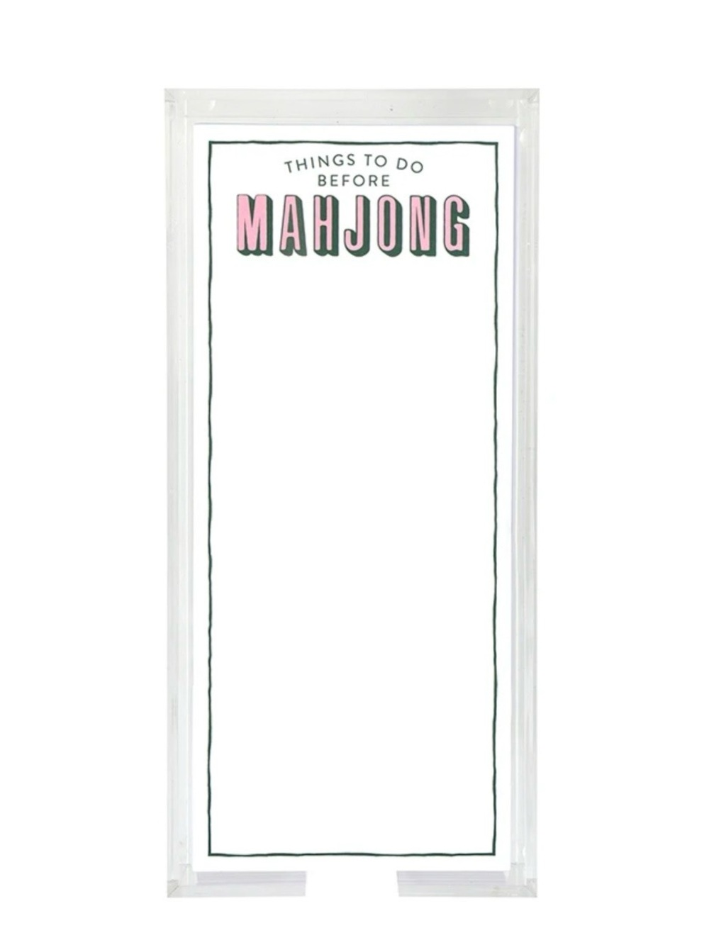 Rectangle Notepaper with Acrylic Tray - Things To Do Before Mahjong